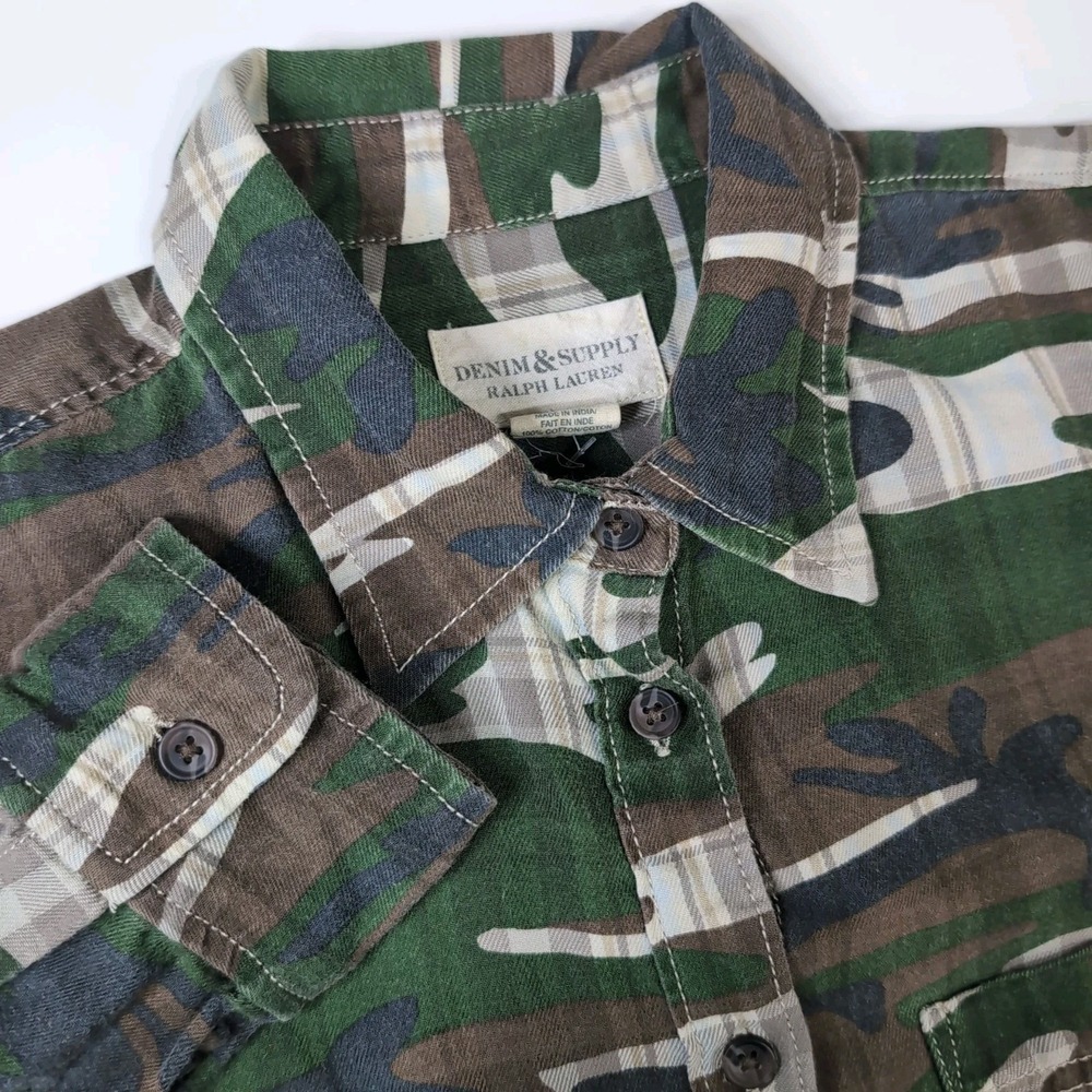 Denim & Supply Ralph Lauren‎ Camo Print Button Down Long Sleeve Shirt Small